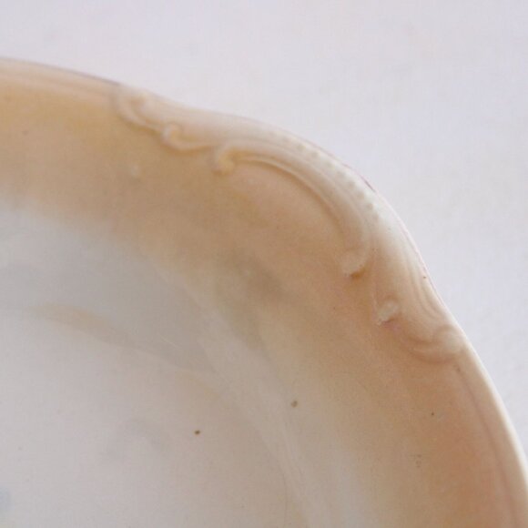 Vintage 1940s 1950s Serving Bowl, Porcelain Decorative Wild Flower Painted China - Picture 4 of 10